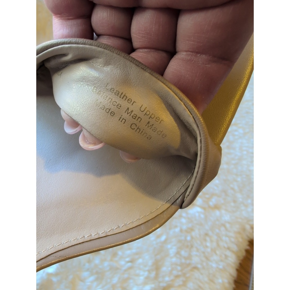 Sam Edelman Daniella Sandal Nude Leather 3.5" Block Heel Ankle Strap Sz 9 M EUC - Picture 5 of 8